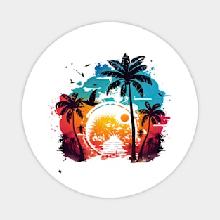 Caribbean Sunset Landscape Magnet